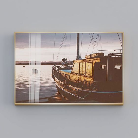 Old Sailing Ship at Sunset 3D model