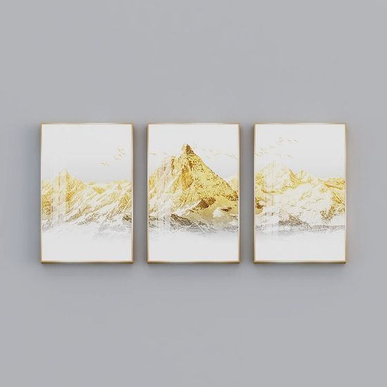 Snow Mountain Triptych 3D model