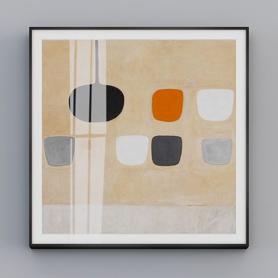 Abstract Geometric Frame 3D model for Modern Art