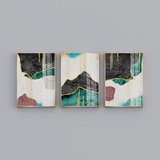 Abstract Mountain Triptych 3D model