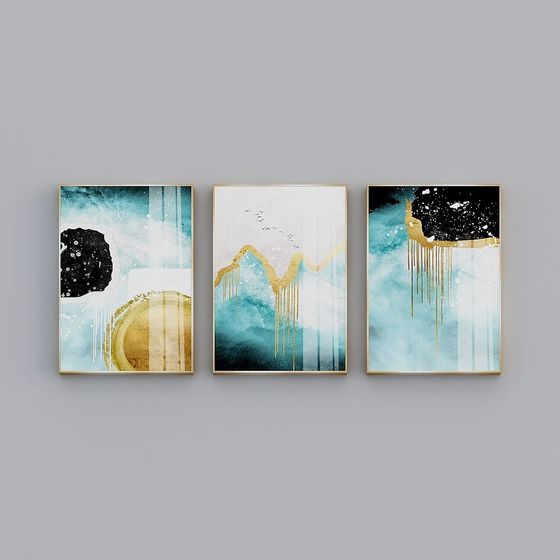 Abstract Triptych Frame 3D Model