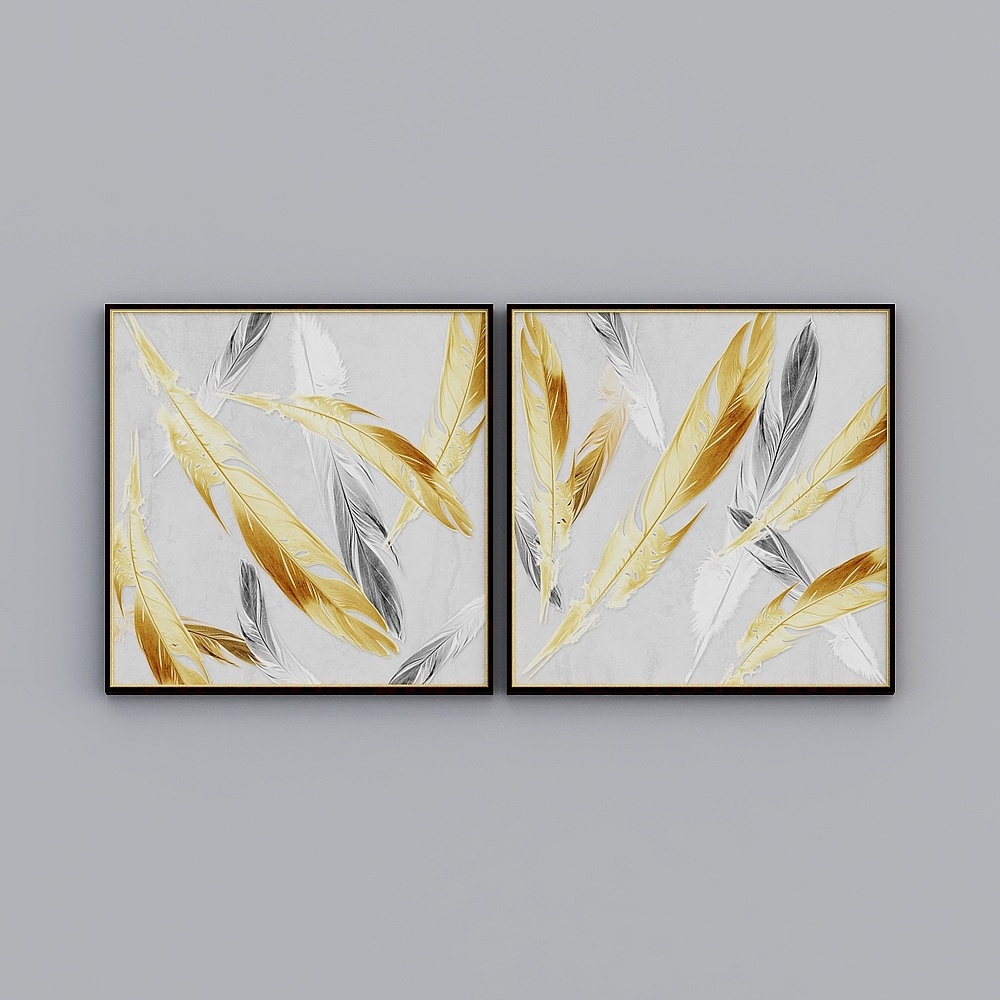 Feather Frame 3D model - Stunning Low Poly Design