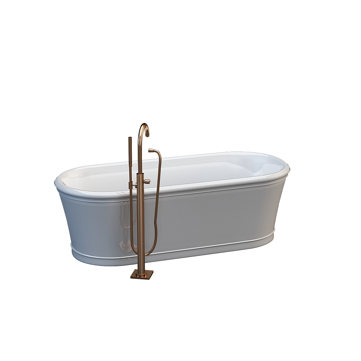 Elegant Modern Bathtub 3D Model – Low-Poly Luxury Design