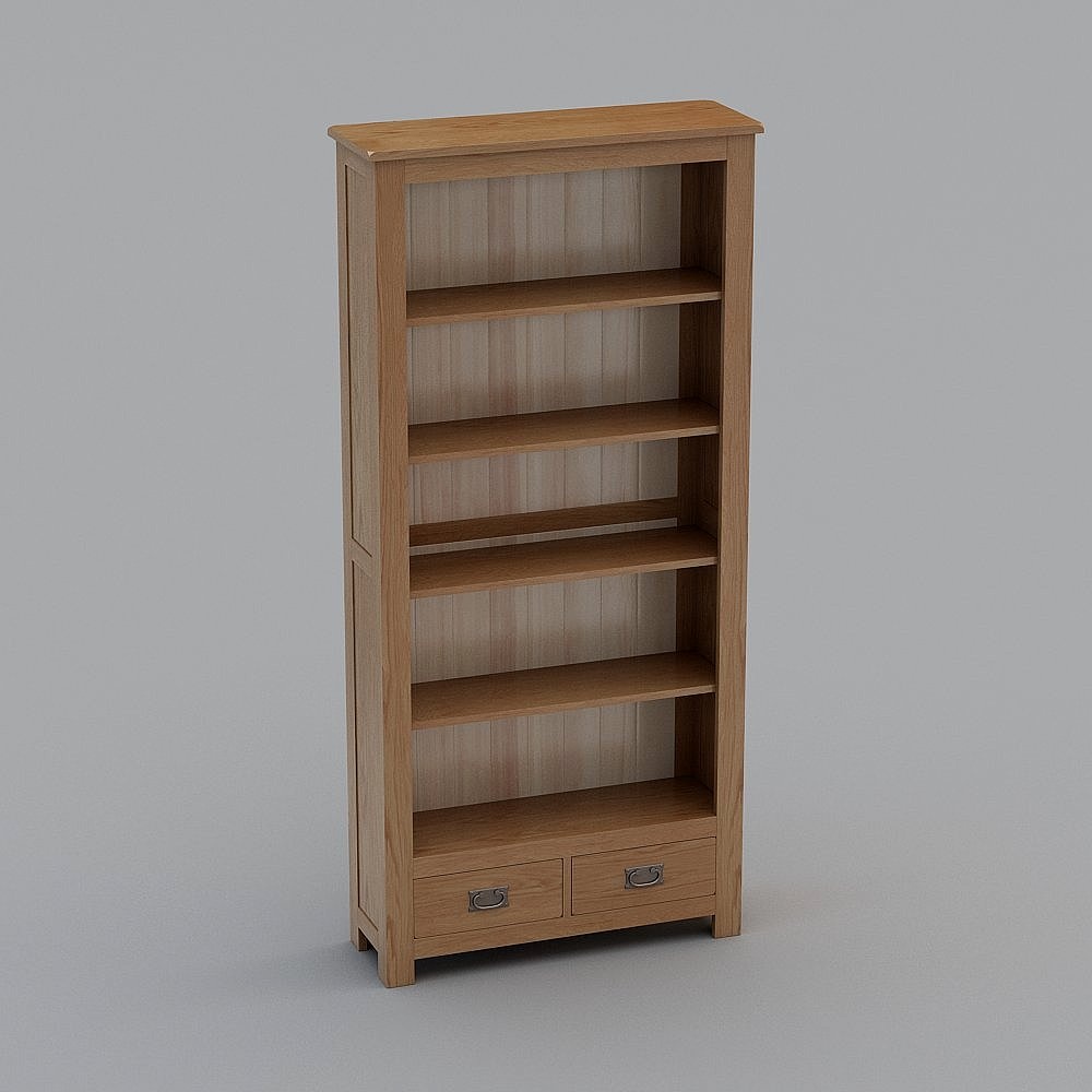Low-Poly Bookcase 3D Model for Interior Design