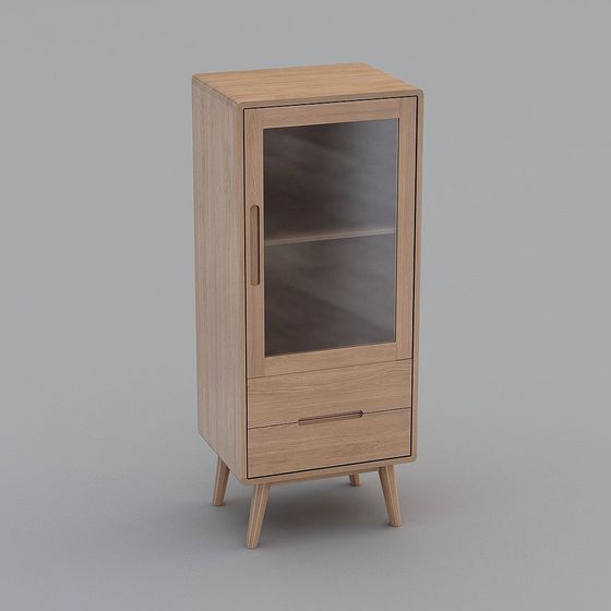Elegant Low-Poly Storage Cabinet 3D model