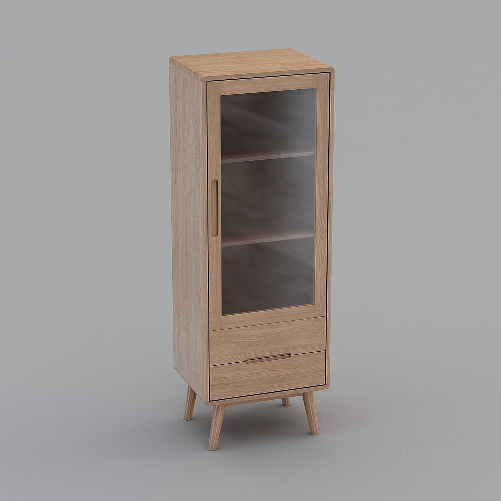 Mid-Century Display Cabinet 3D model