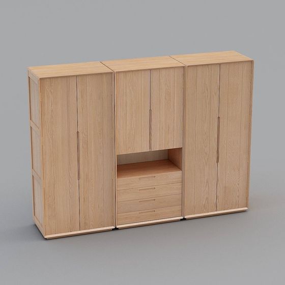 Stylish Wooden Storage Cabinet 3D model