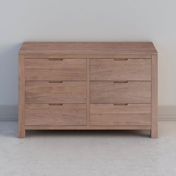 Stylish 6-Drawer Storage Cabinet 3D model