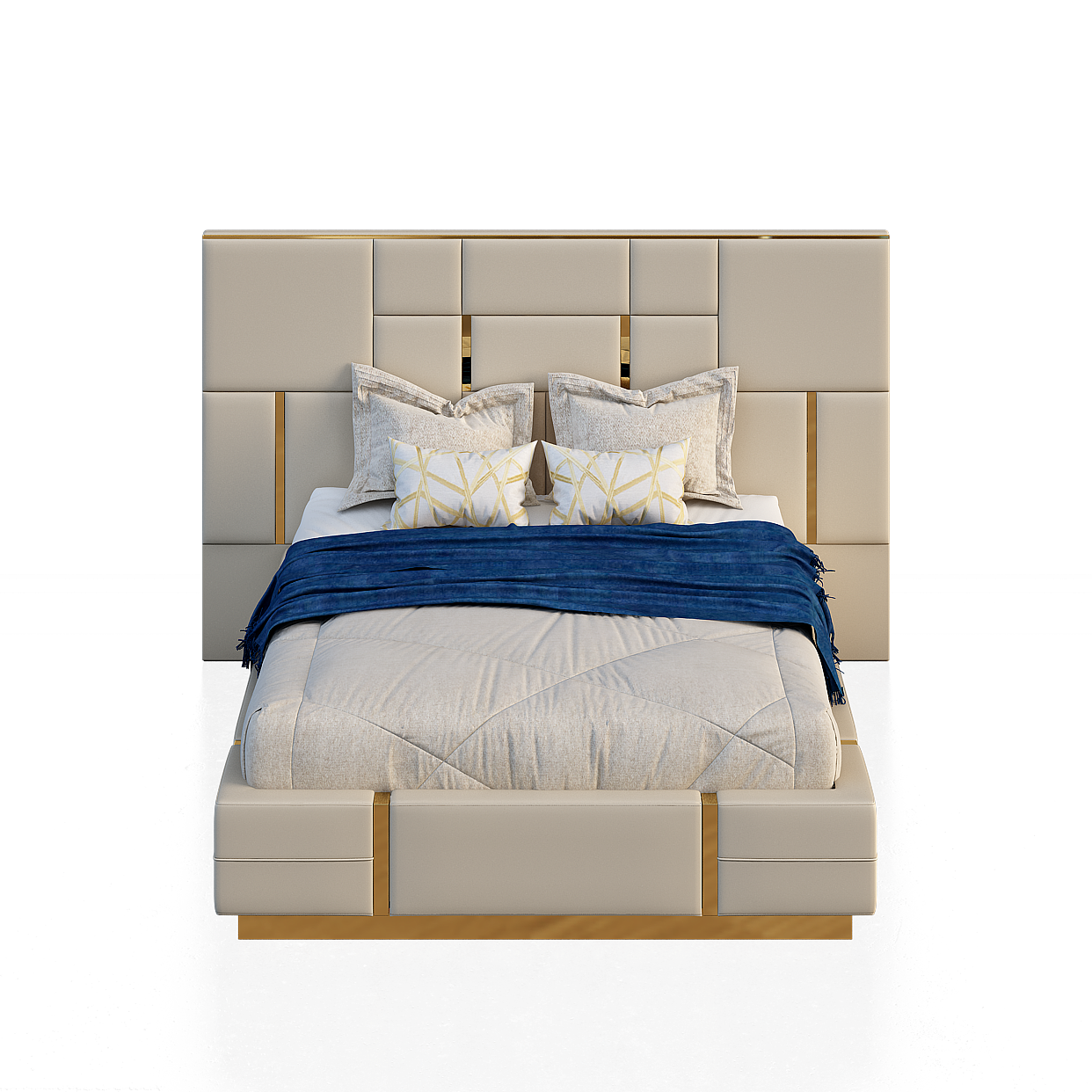 Urban Elegance Bed 3D Model – Modern Leather Design