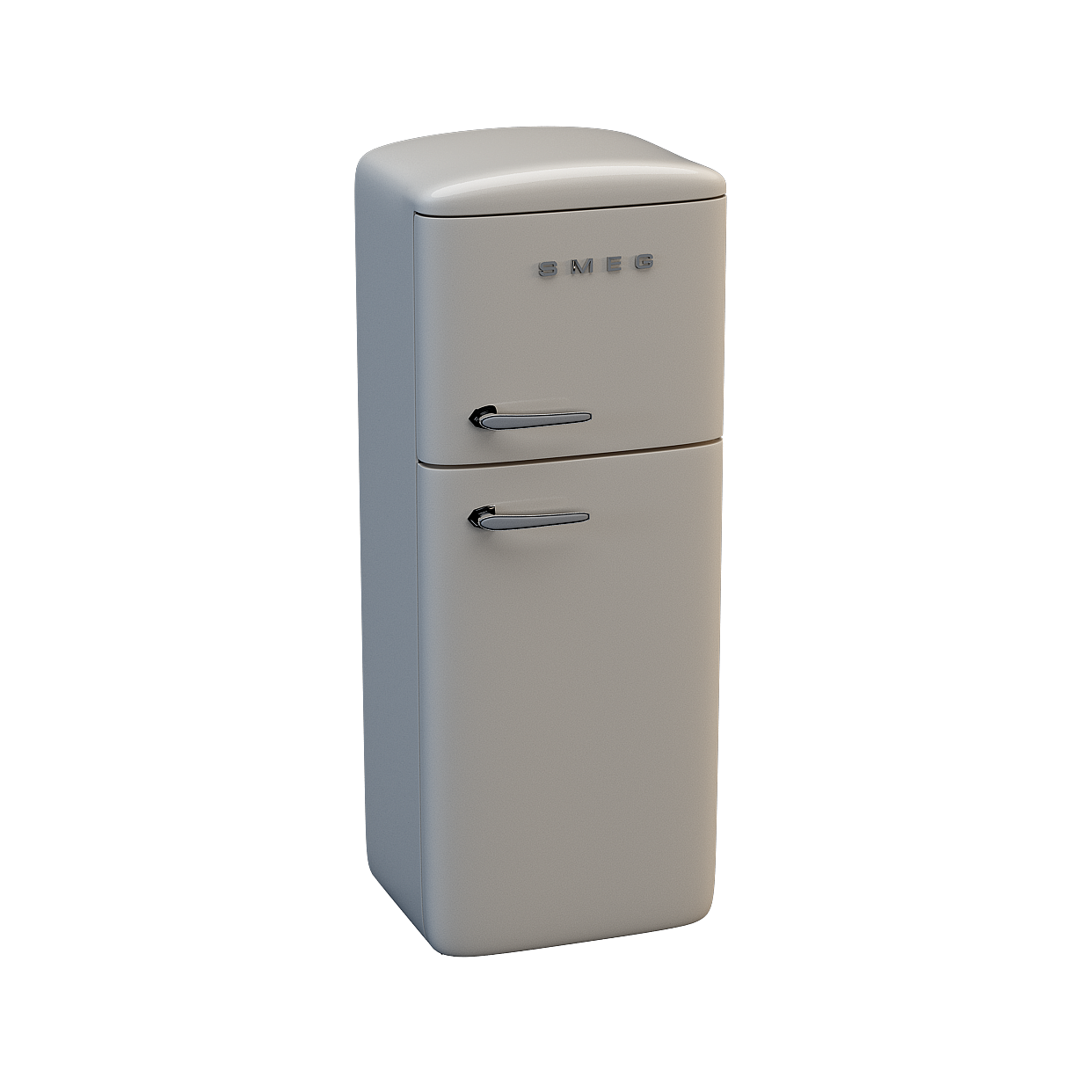 Retro Style Cream Refrigerator 3D Model – Vintage Design
