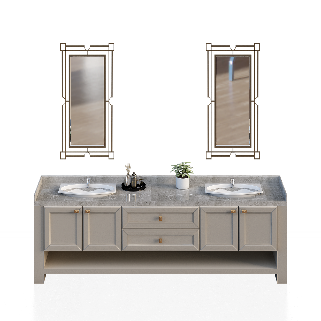 Asian Vanity Gray 2m+ – Modern Wood & Metal Design