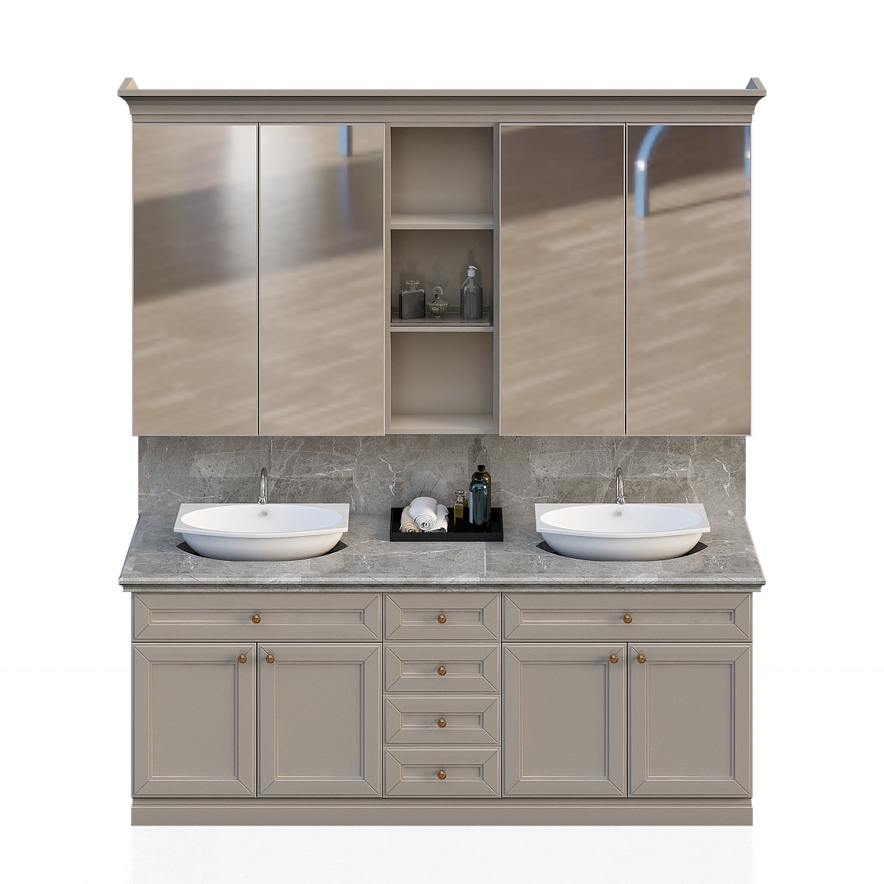 Asian Vanities Black 2m+ 3D Model – Sleek Interior Design