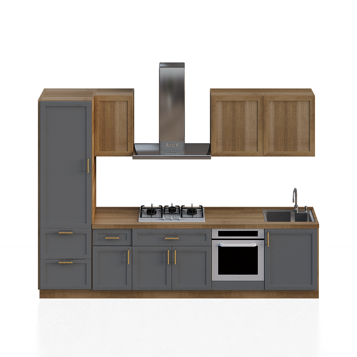 Modern Black Kitchen Cabinets 3D Model