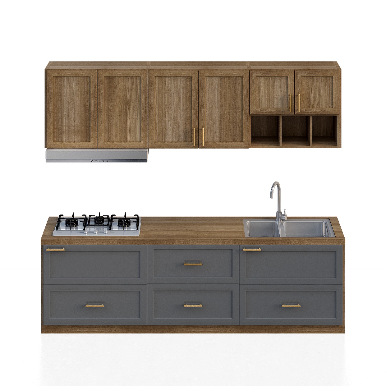 Scandinavian Kitchen Cabinets Black Brown – Wood & Matte Finish