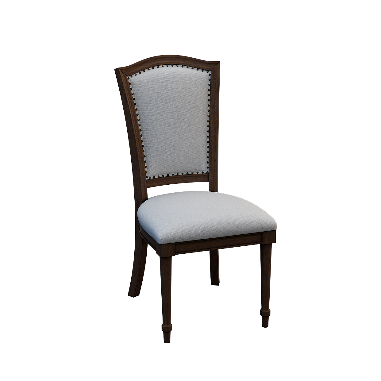 环美雷格西美式现代简约轻奢餐椅实木软包深胡桃餐椅无扶手餐椅715300