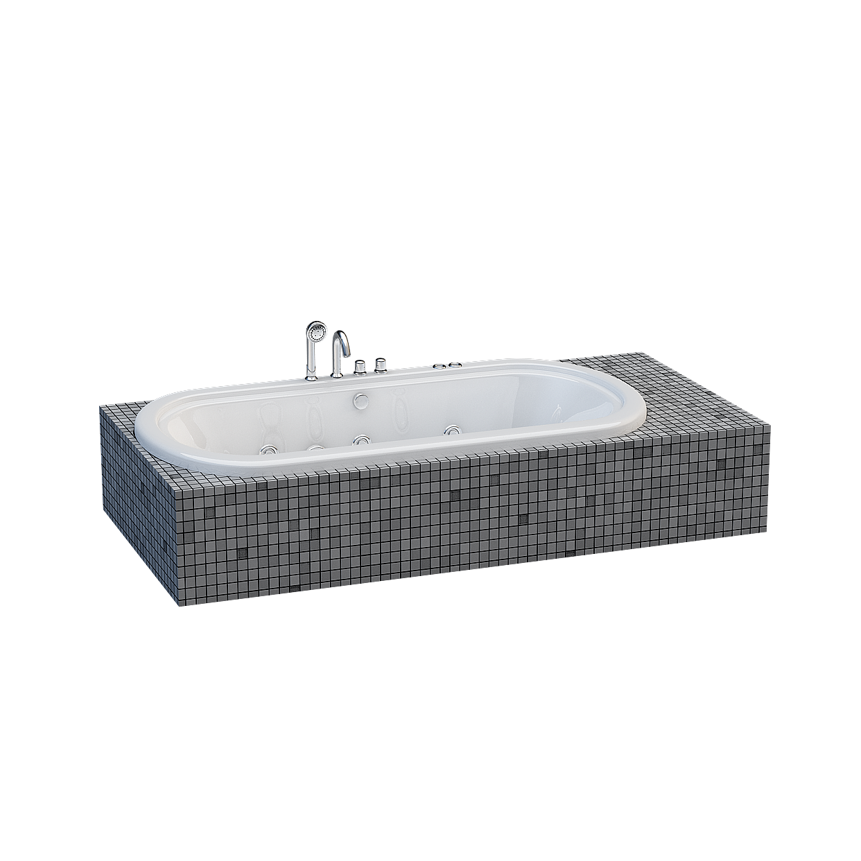 Modern Minimalist Bathtub 3D Model – Low-Poly Design