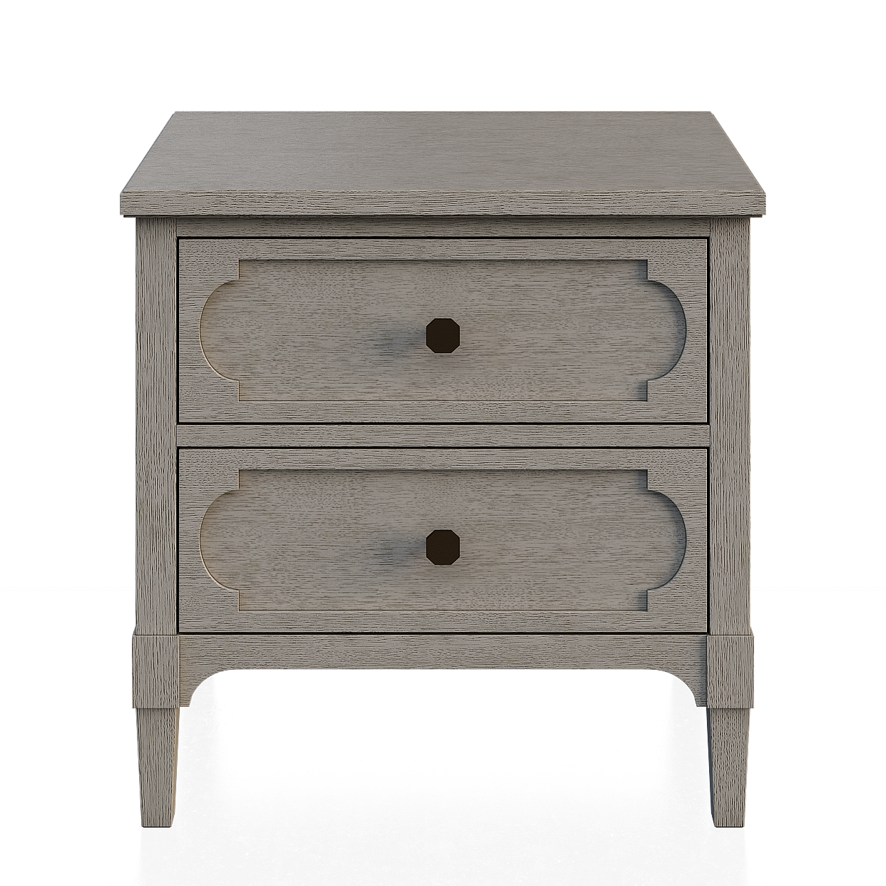 Nordic Style Nightstand 3D Model – Light Gray Wood