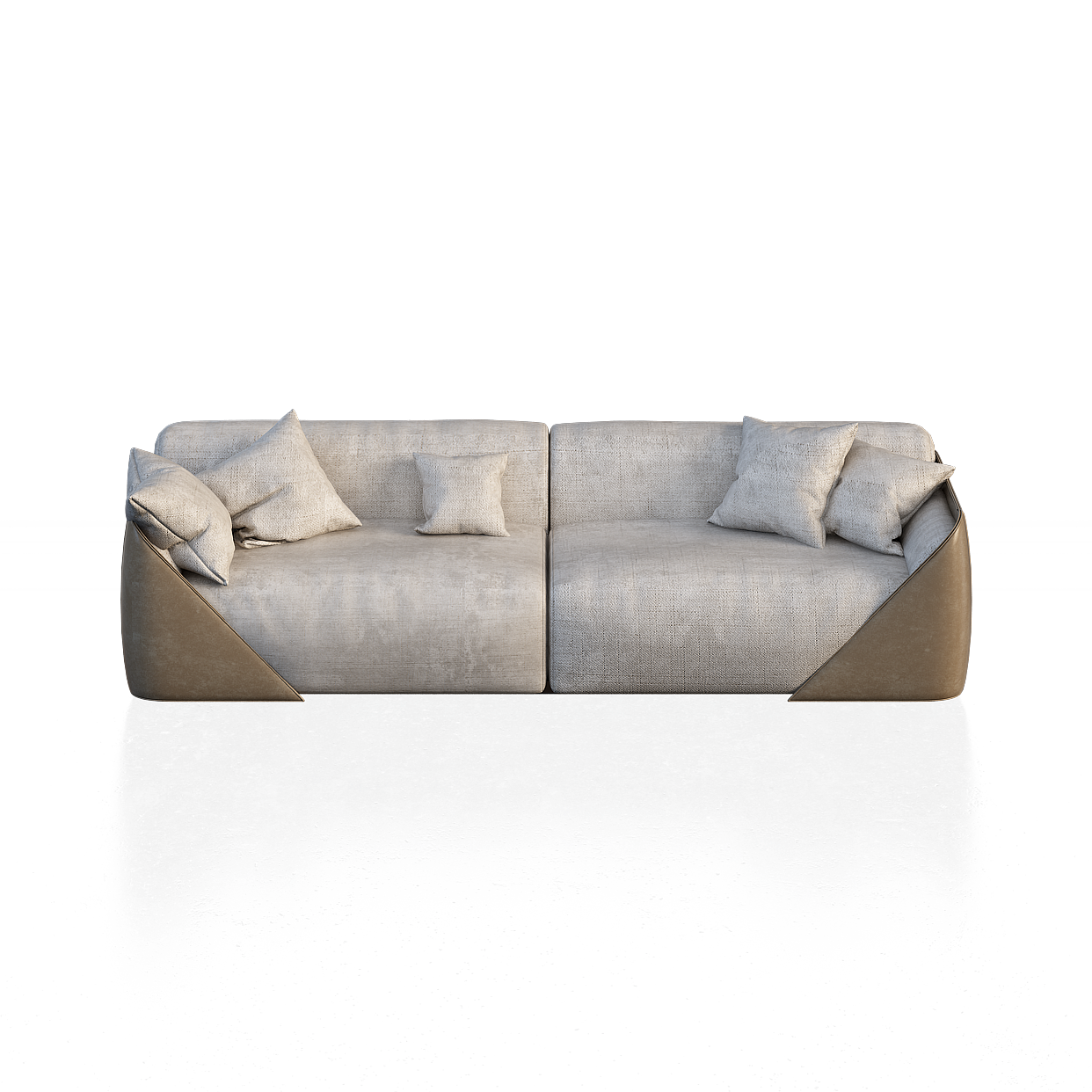 Urban Comfort Sofa 3D Model – Low-Poly Fabric & Leather