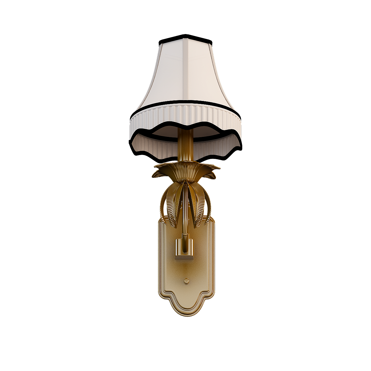 Elegant Vintage Wall Lamp 3D Model – Classic Metal Design