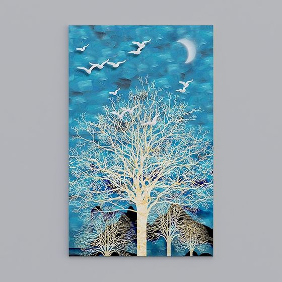 Moonlit Solitary Tree 3D model