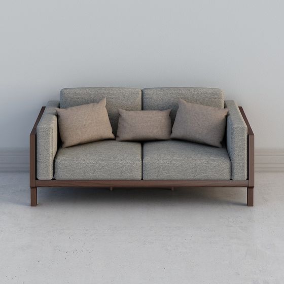Urban Comfort Low-Polygon Sofa 3D model