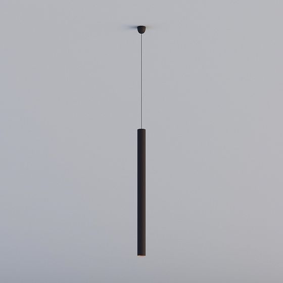 Elegant Black Pendant Lamp 3D model for Modern Spaces