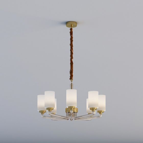 Elegant Low-Poly Chandelier 3D model