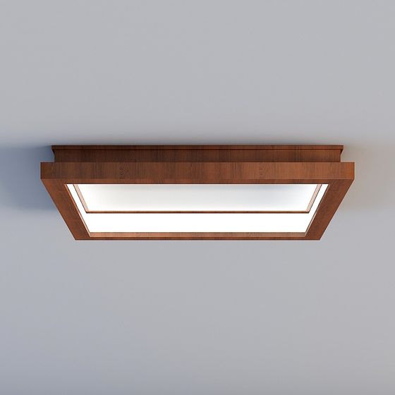 Elegant Wooden Ceiling Light 3D model