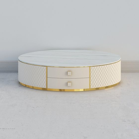 Elegant Round Storage Coffee Table 3D model for Modern Spaces