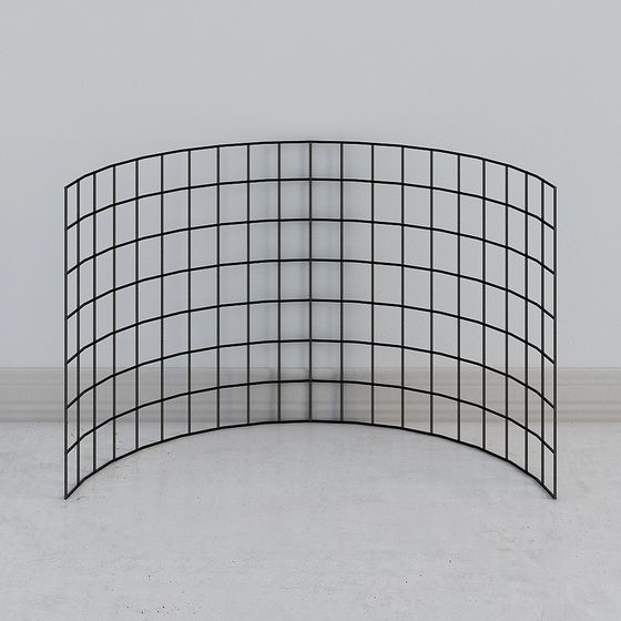 Stylish Grid Partition 3D model for Modern Spaces