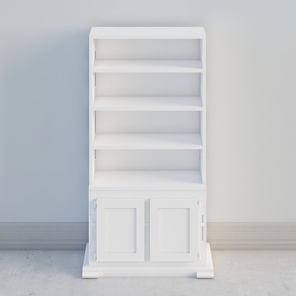 Minimalist 3D Bookshelf Model for Modern Spaces