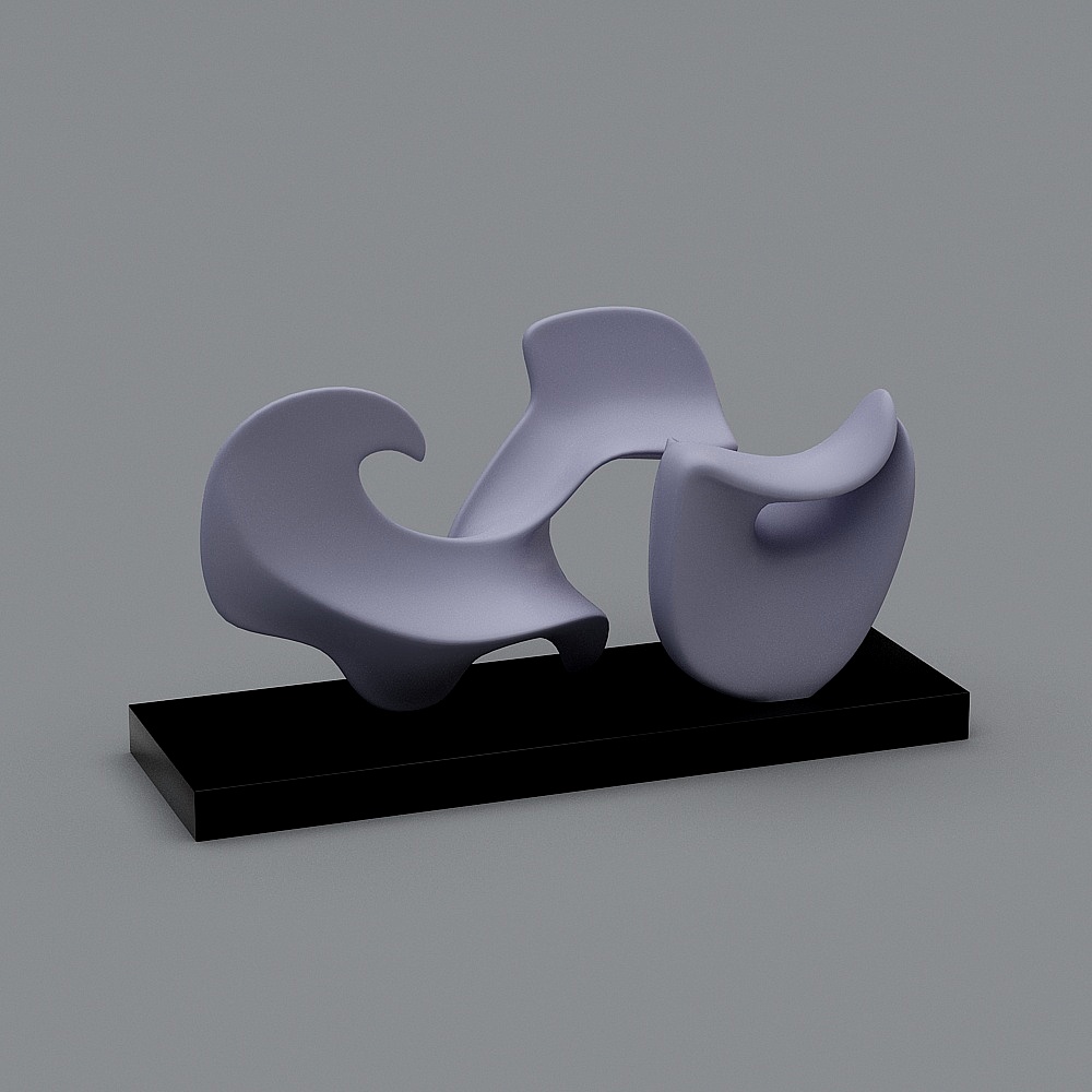 Streamlined Abstract Sculpture 3D model