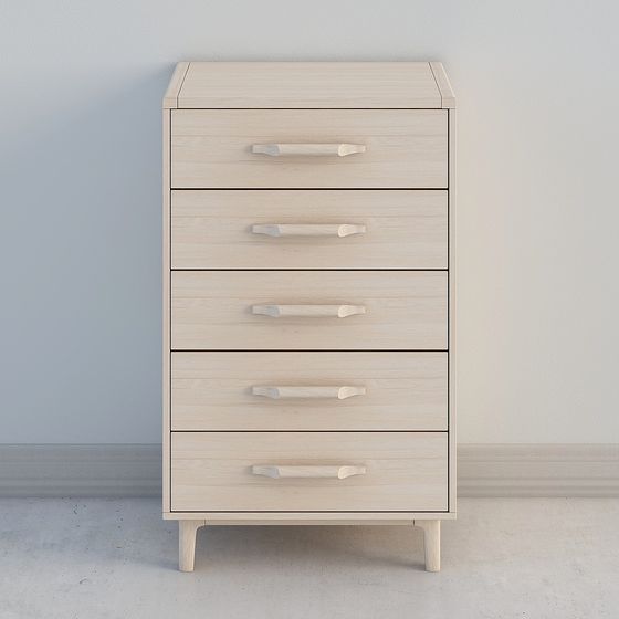 Elegant Wooden Drawer Cabinet 3D model for Interior Design