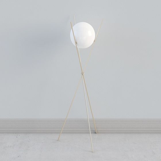 Elegant Minimalist Floor Lamp 3D model for Modern Spaces
