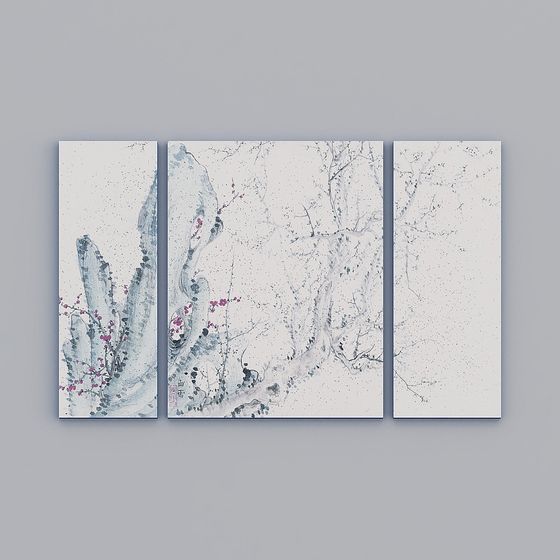 Winter Essence Triptych 3D model