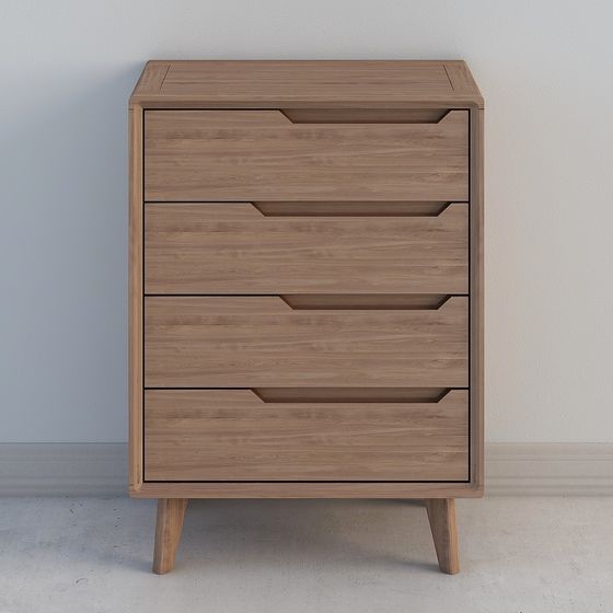 Nordic Style Four-Drawer Cabinet 3D model