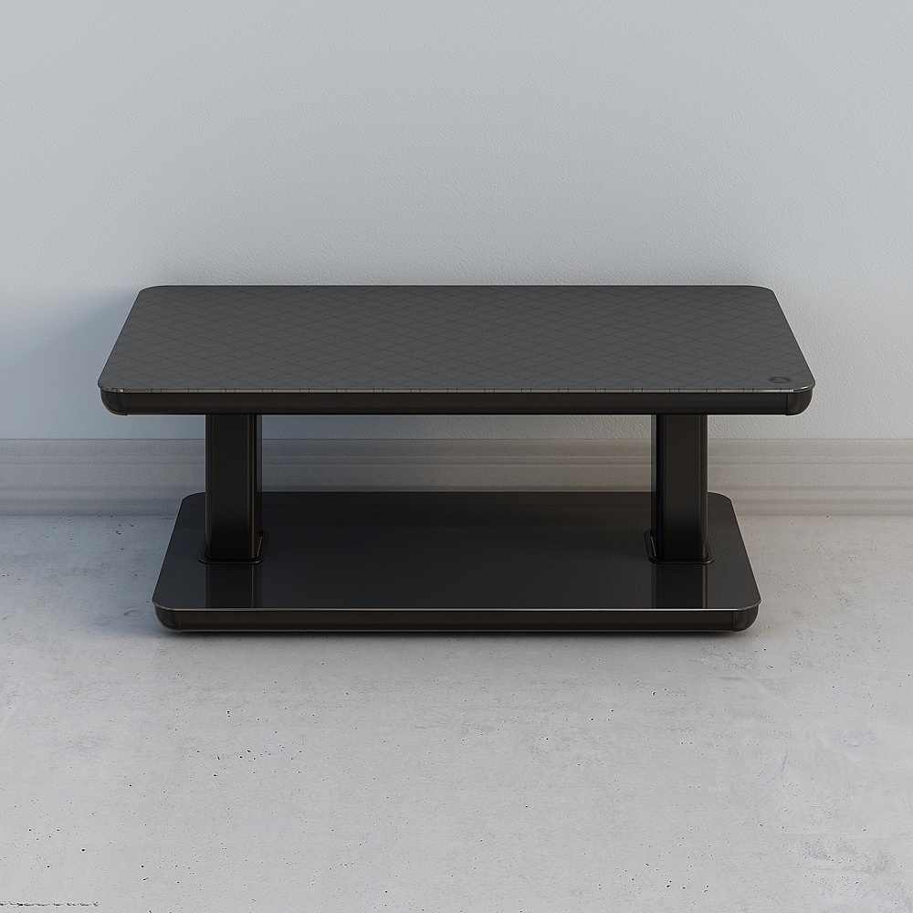 Mesa de café eléctrica cálida manual de 1.4 m (gema negra) de doble pilar