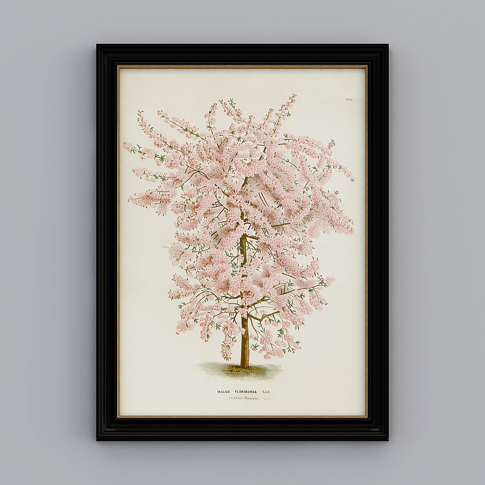 Kibaki American vertical single-frame American plant flower bird butterfly 58.5x78.5cm pass