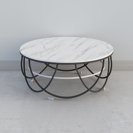 Stylish Low-Polygon Round Table 3D Model
