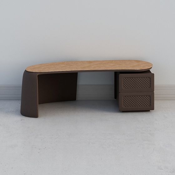 Elegant Curved Desk 3D model for Modern Workspaces