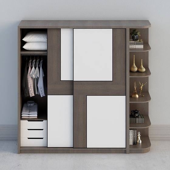 Stylish Low-Poly Wardrobe 3D model