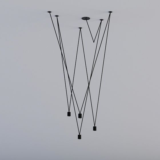 Sleek Geometric Chandelier 3D model