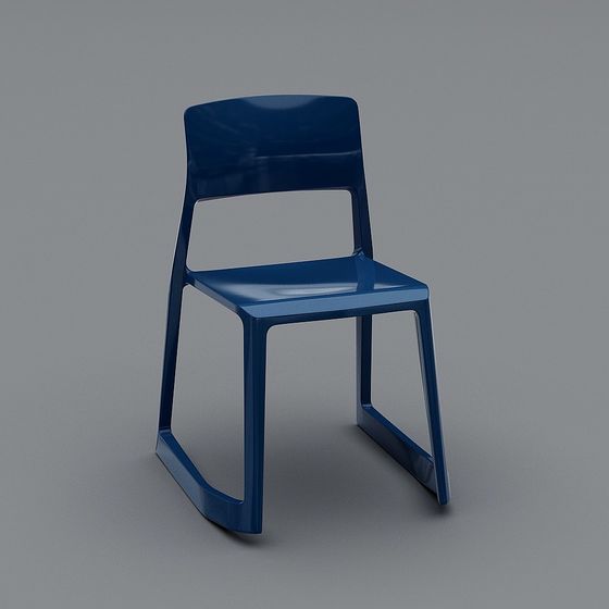 Stylish Minimalist Blue Chair 3D model