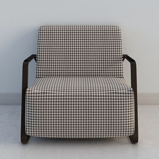 Stylish Houndstooth Armchair 3D model for Modern Interiors
