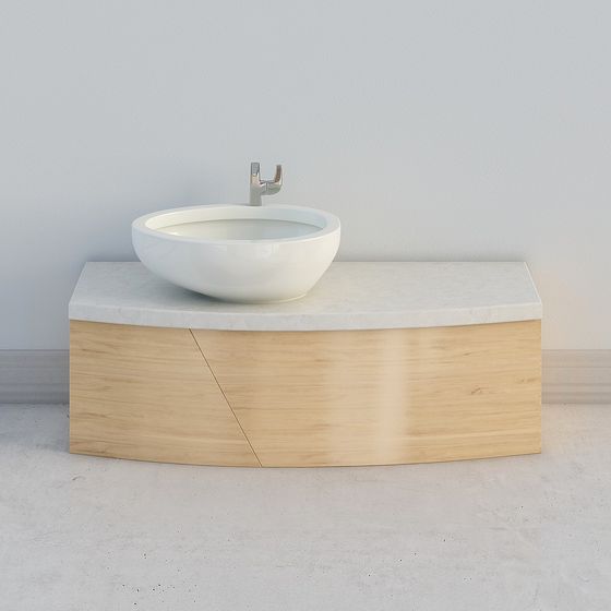 Elegant Low-Polygon Bathroom Vanity 3D model