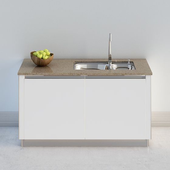 Modern Minimalist Kitchen Sink 3D Model