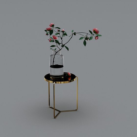Elegant Vase with Roses 3D model