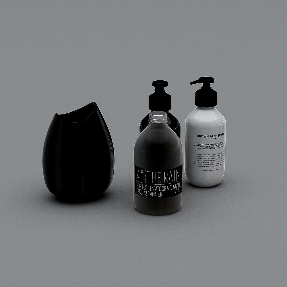 Elegant Minimalist 3D Model with Black and White Design