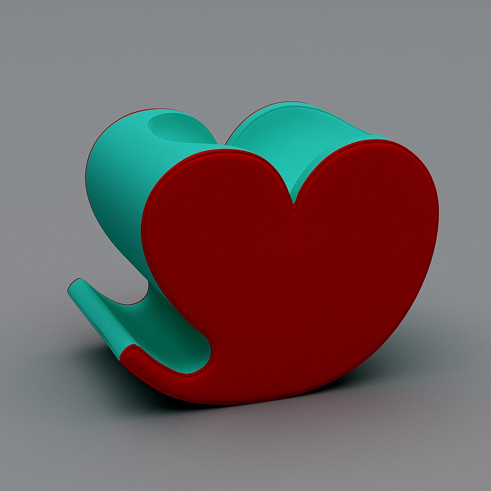 Heart Chair 3D model - Unique Low Poly Design