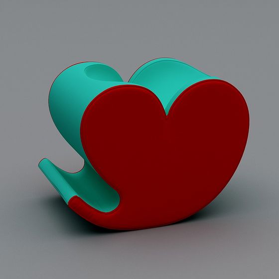 Heart Chair 3D model - Unique Low-Poly Design